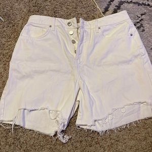White denim shorts